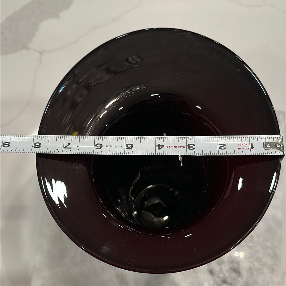 RARE FLARE VASE Elegant Dark Red 10’H 8.25” Flare - Picture 7 of 10
